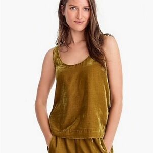 J. Crew Mustard Velvet Tank Top